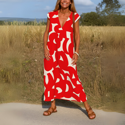 Lila™ | Luftig V-hals Kjole™ | Elegant Sommerkjole