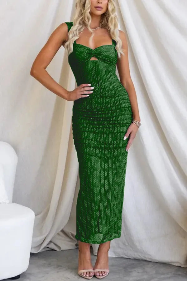 Isla™ | Elegant Rynket Mesh Kjole