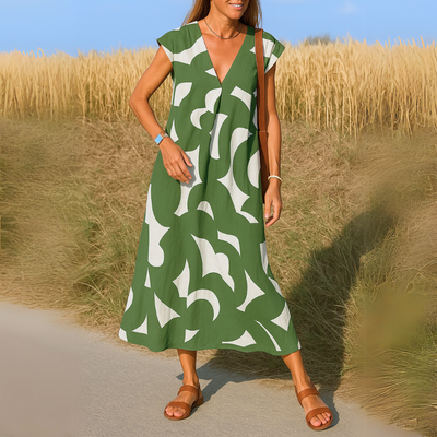 Lila™ | Luftig V-hals Kjole™ | Elegant Sommerkjole
