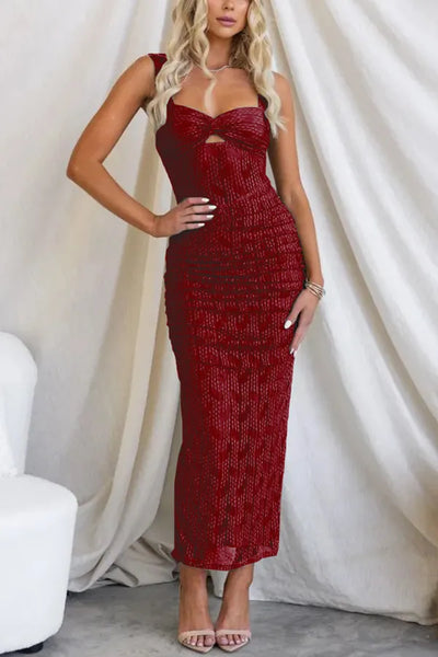 Isla™ | Elegant Rynket Mesh Kjole
