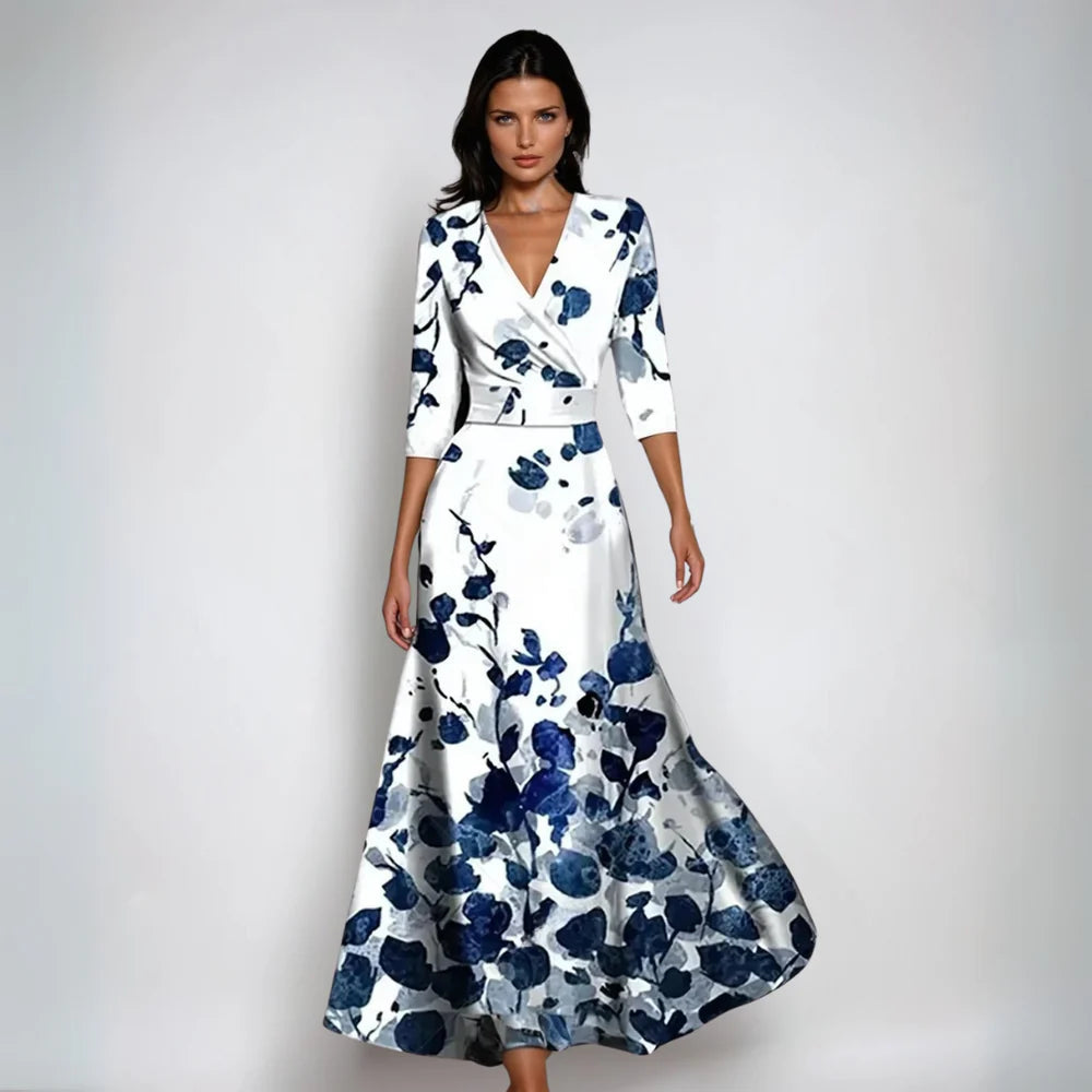 Seraphina™ | Elegant Trykt Maxikjole