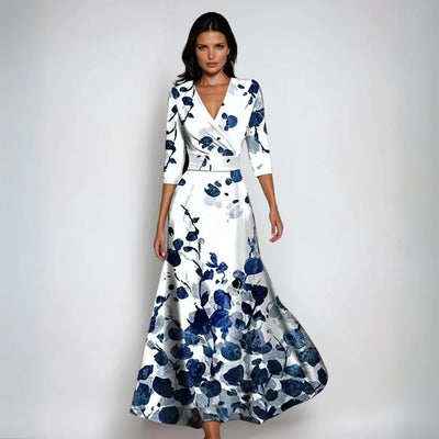 Seraphina™ | Elegant Trykt Maxikjole