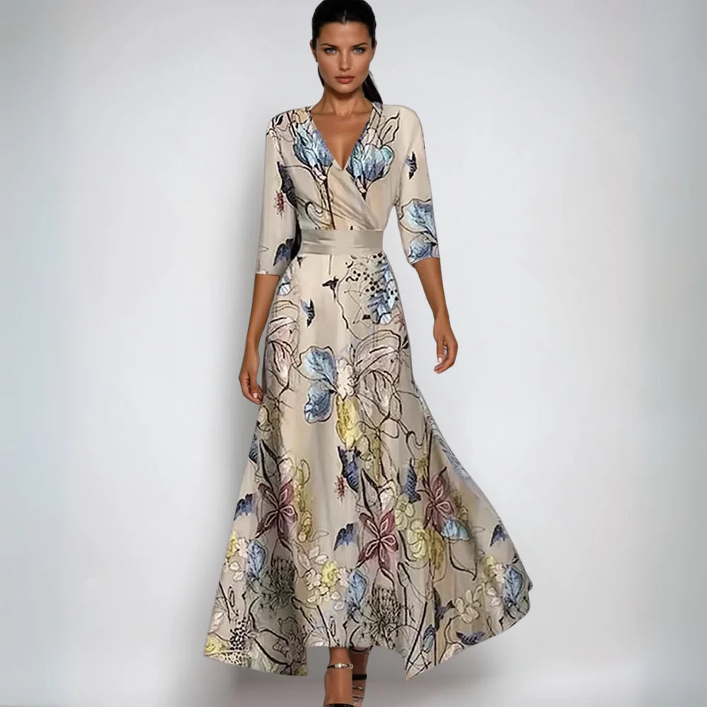 Seraphina™ | Elegant Trykt Maxikjole