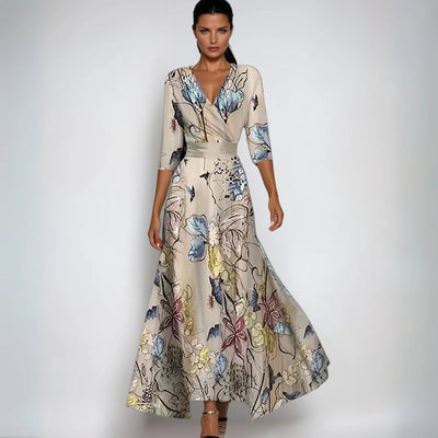 Seraphina™ | Elegant Trykt Maxikjole