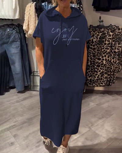 Saskia™ | Behagelig Hoodie-Kjole
