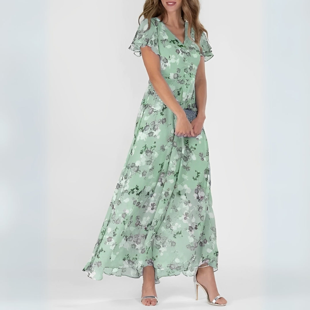 Lidia™ | Elegant blomstermønsterkjole
