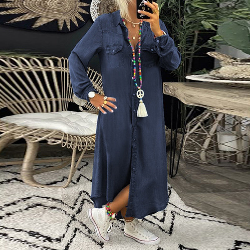 Lyna™ | Stilig Denim Maxikjole