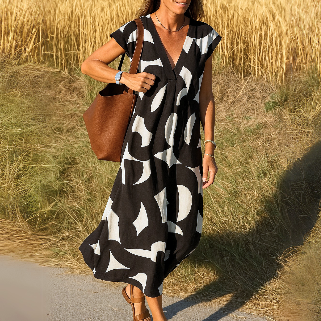 Lila™ | Luftig V-hals Kjole™ | Elegant Sommerkjole