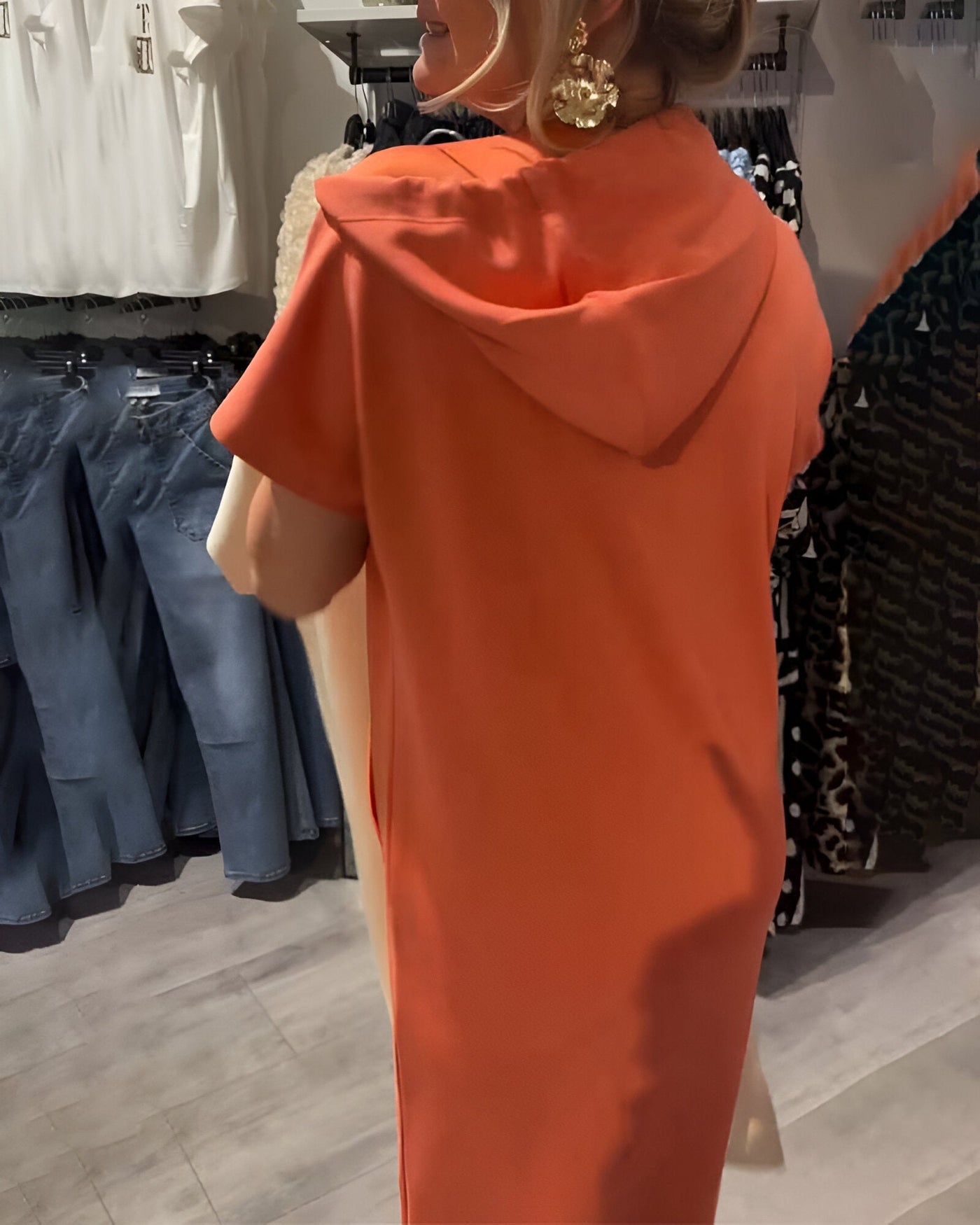 Saskia™ | Behagelig Hoodie-Kjole
