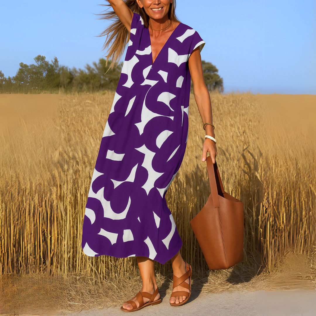Lila™ | Luftig V-hals Kjole™ | Elegant Sommerkjole