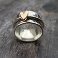 Eline | Silver Ring with Gold Heart