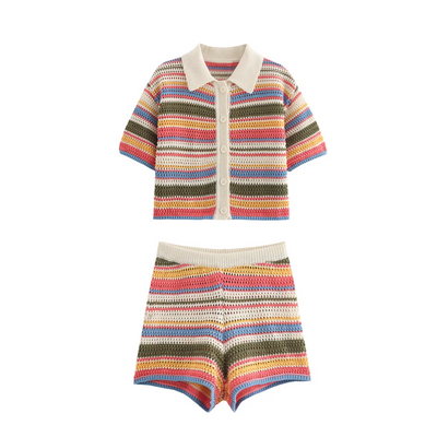 Femke™ | Polo Genser Sett™ | Elegant Strikkensemble