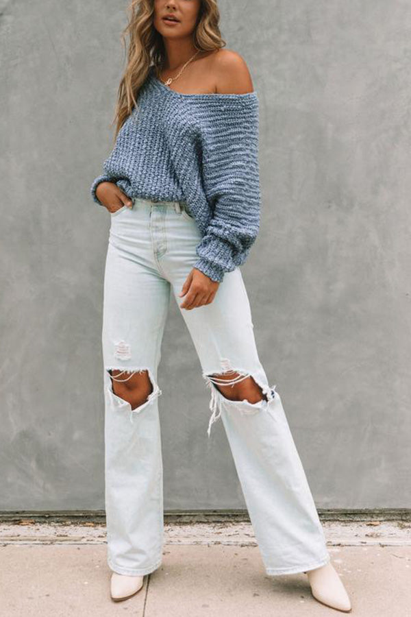 Yara™ | Elegant Off-Shoulder Genser