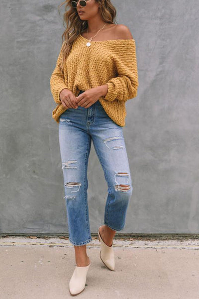 Yara™ | Elegant Off-Shoulder Genser