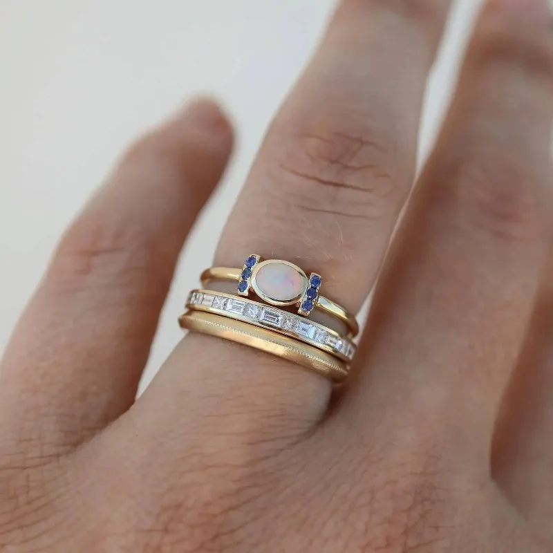 Cecilie™ | Vintage Gold Opal Ring Set